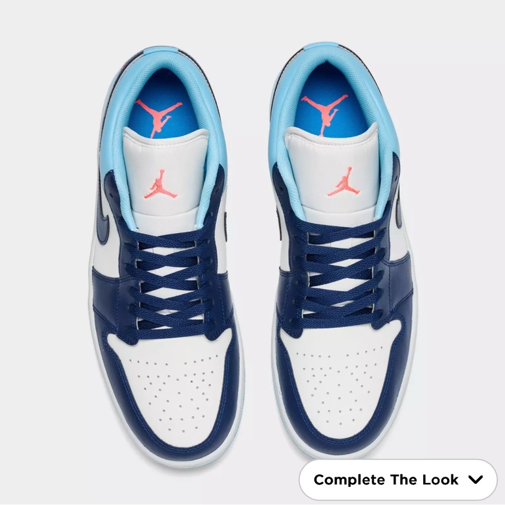 Air Jordan 1 Retro Low - Navy, White & Light Blue Toddler Kids